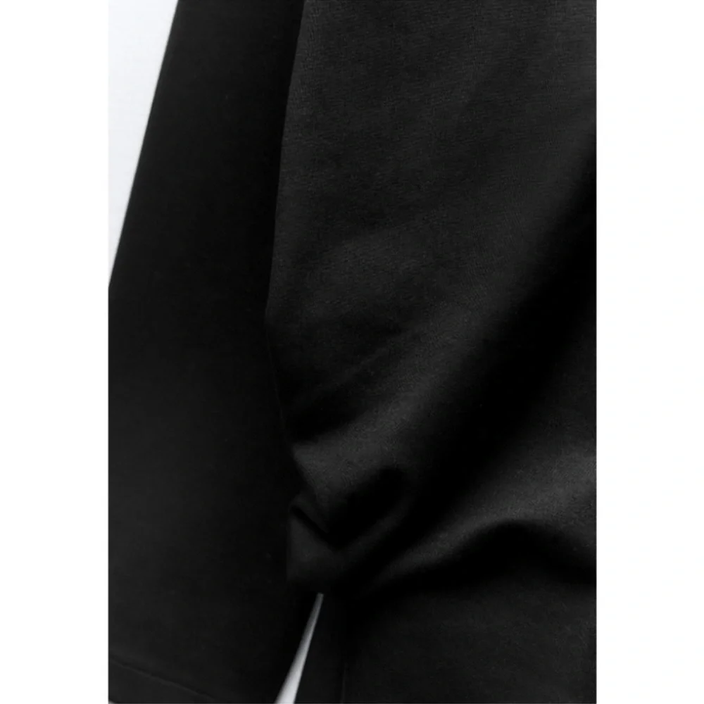 ZARA LONG RUCHED BUTTON-DOWN OVERSIZED COCOON STYLE CARDIGAN JACKET BLACK SZ M